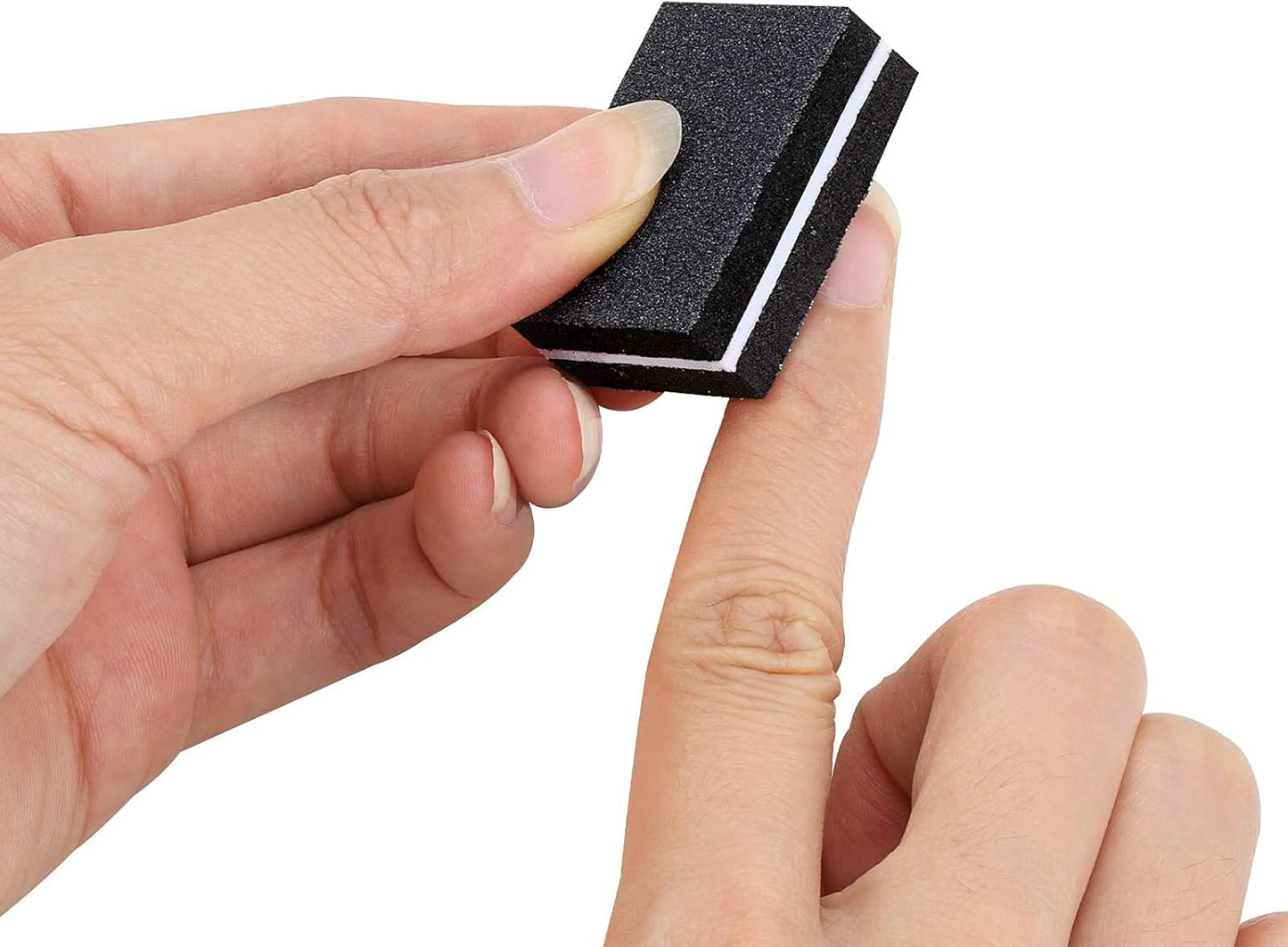 100 Pcs Mini Buffers for Nails 180/100 Grit Buffer for Acrylic Nails for Nail Care(Black)