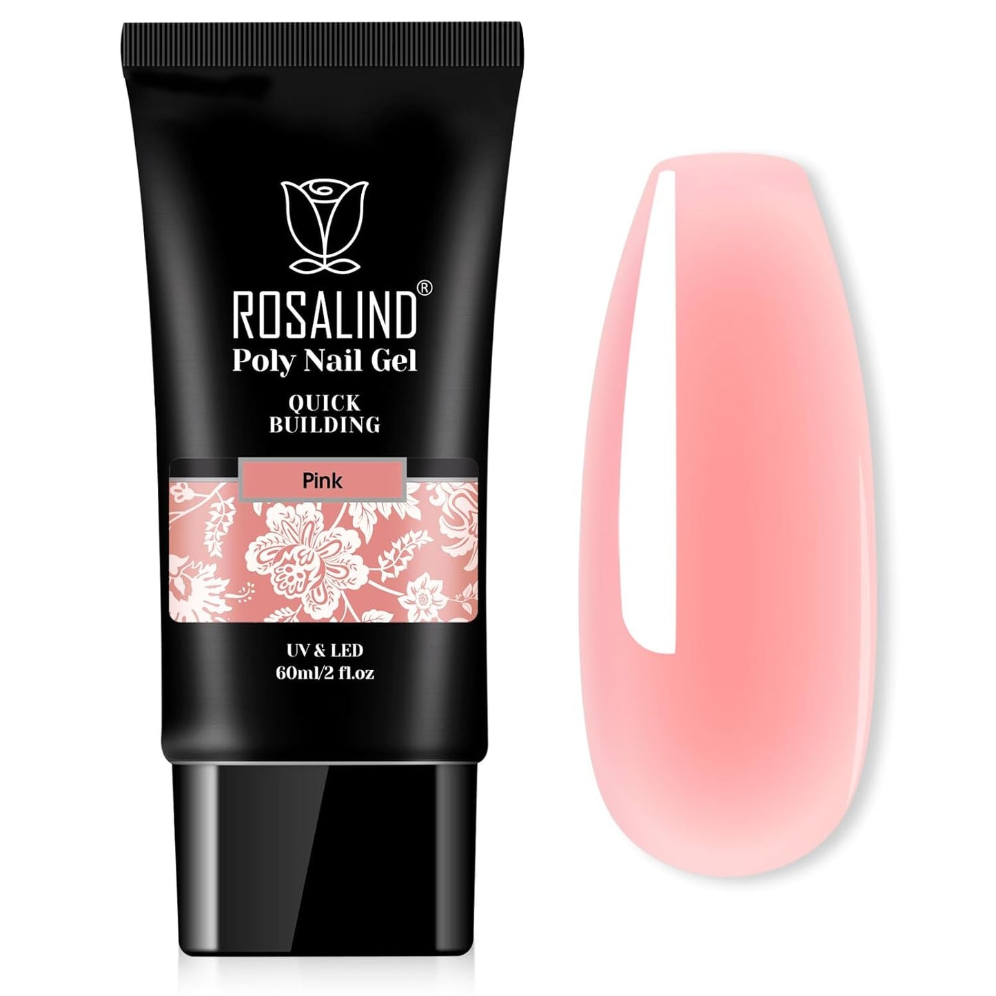 ROSALIND 2 oz Poly Nail Gel Millennial, Pink Poly Extension Gels Jelly Color Builder Pink Gel Quick Building Acrylic Nails Poly Extension Thickening Nail Art Trendy Beauty