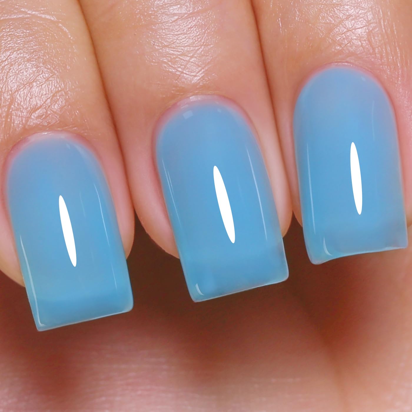 Imtiti Jelly Gel Nail Polish, Bright Blue Sheer Jelly Gel Polish Soak Off UV LED Spring Summer Translucent Art Manicure Salon DIY Design 10ML