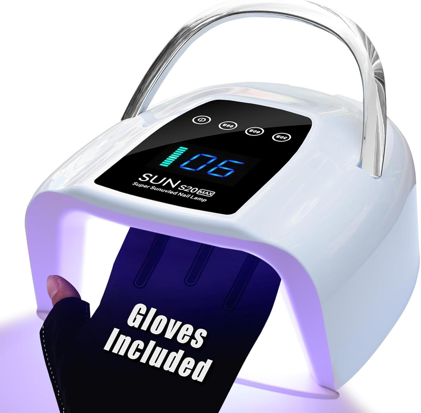 UV LED Nail Lamp Dryers Cordless 128W Portable Rechargeable UV Light for Gel Nails Polish Kit,Fast Curing Wireless Builder Gel Lamp with Sensor 3 Timer LCD Display 48 LED,Manicure Pedicure Art Tools