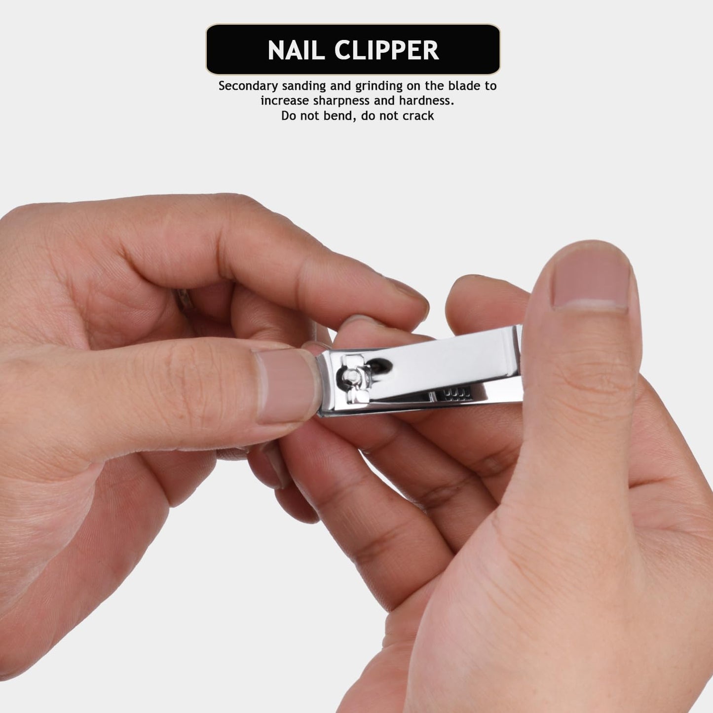 Travel Manicure Set Professional Nail Clipper Kit-5 Pieces Stainless Steel Manicure Kit, Women Men Grooming kit With Nail Care Tools Beauty Scissors Tweezers (Silver Black)