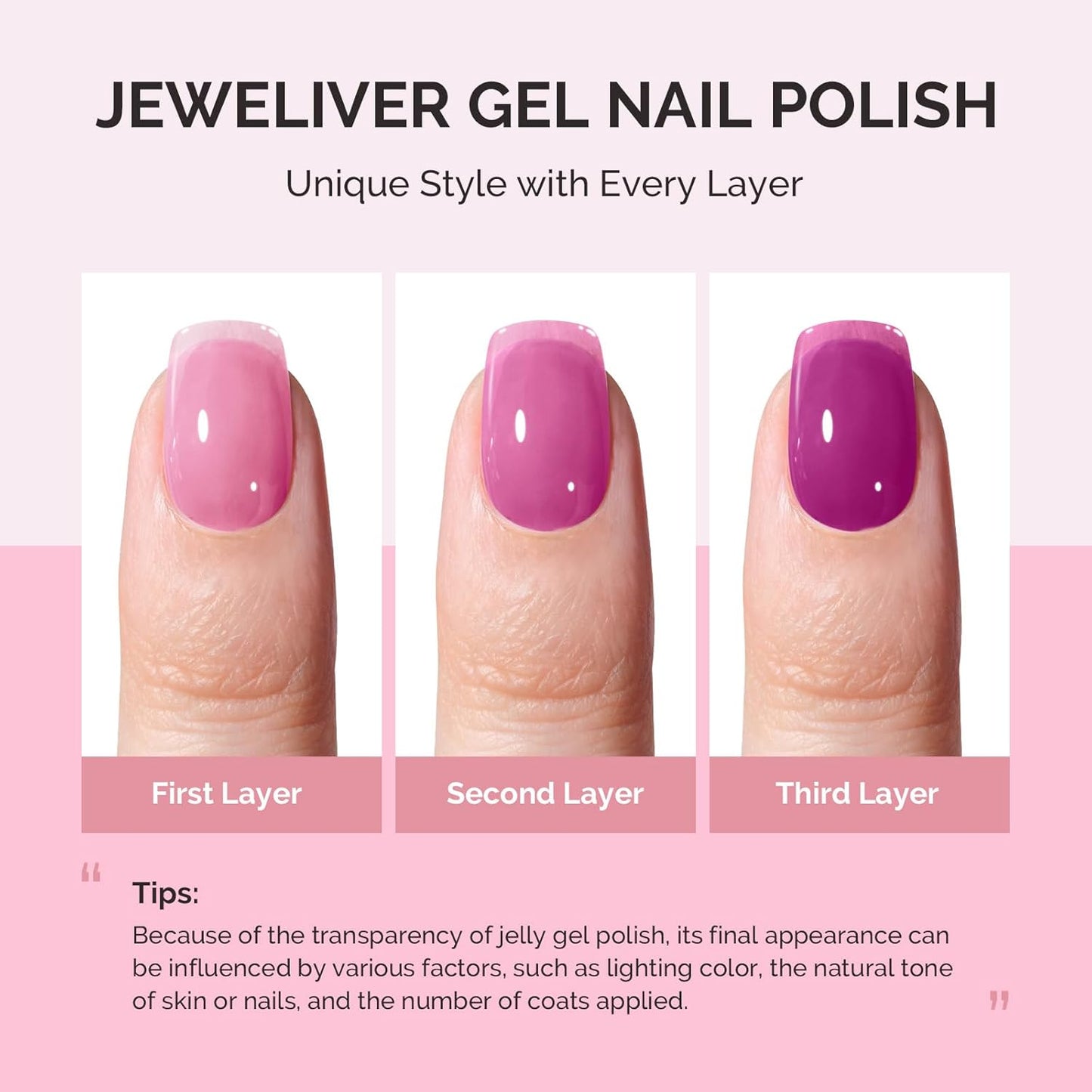 MelodySusie Jelly Purple Gel Polish, 0.5Fl.oz Jeweliver Jelly Gel Nail Polish Translucent Purple Deep Color Sheer Nails Soak Off UV LED Light Cure Gift for Women Nail Art Manicure JIG28