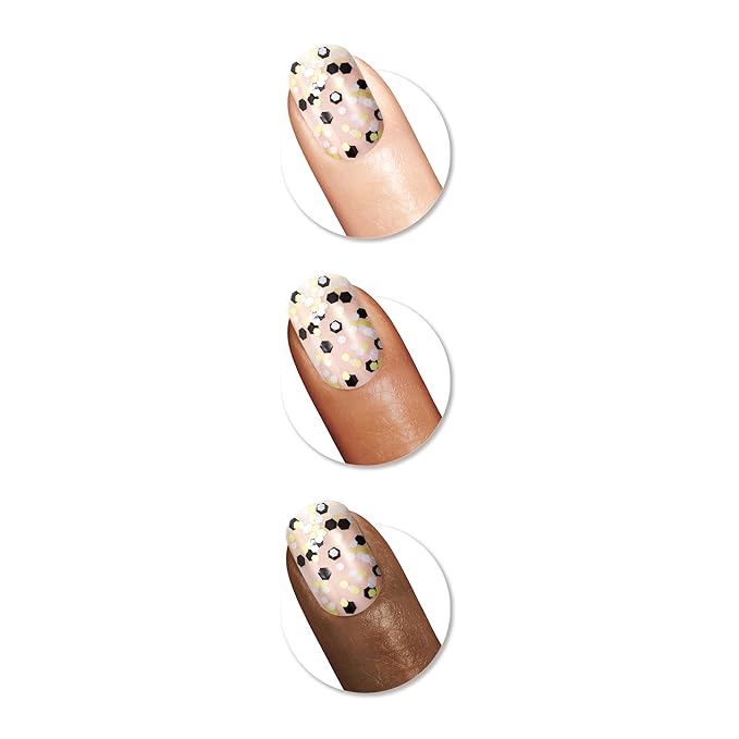 Sally Hansen Insta-Dri Despicable Me Nail Polish | Quick Dry, Long Lasting, Streak-Free Shine | Opaque, Glittery | 771 Gogglicious | Gold Yellow Nail Color