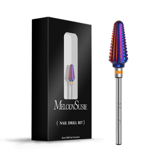 MelodySusie Professional Tornado Nail Drill Bits, 3/32'' Carbide Tungsten Multi-function Bits, Suitable for Manicure Pedicure Cuticle Gel Polishing, Salon Bits, Purple, Series Bit-X, 3XC