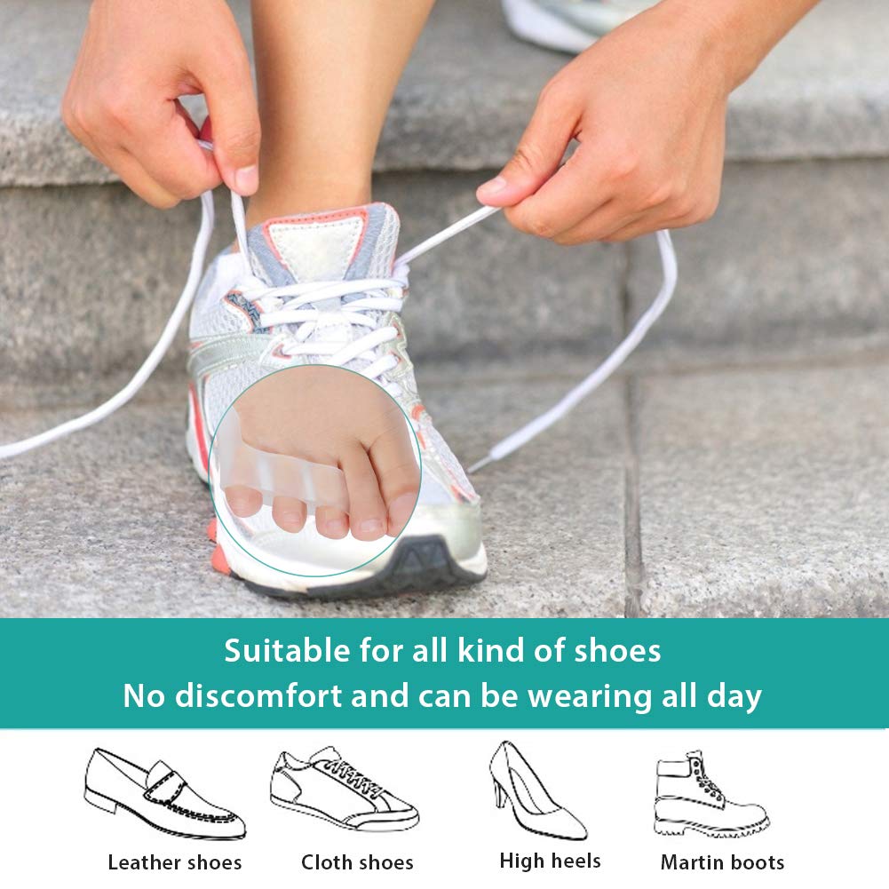 Toe Separators, 2 Pairs Toe Separator Toe Separator Feet Gel Protect Toes Separator Fingers Foot Silicone Protective Cover Protector toe separators for overlapping toes to Their Original Shape