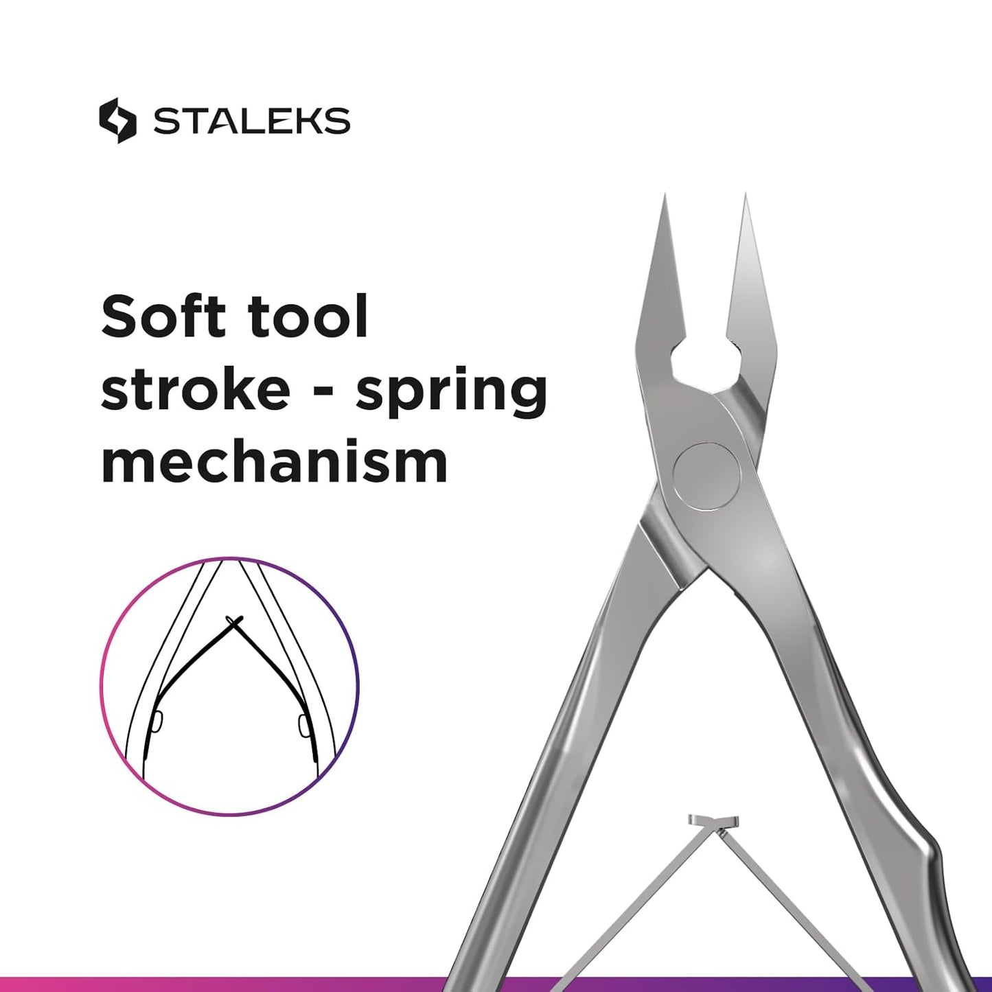 Staleks Pro EXPERT 61 Ingrown Toenail Nippers – 12mm Blades – Narrow Tips with Safe Ends – Stainless Steel – Professional Pedicure Tool NE-61-12, Full Jaw, 0.47 Inch (12mm)