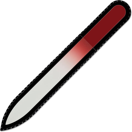 Color Crystal Nail File in Black Pouch - Czech Tempered Glass - Handmade in Czech Republic