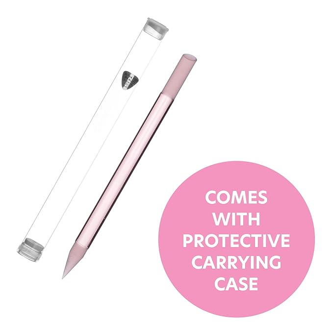 BONA FIDE BEAUTY Glass Cuticle Pusher, 1-Pieces Pink Gentle Czech Manicure Stick for Cuticle Remover, Long-Lasting Double-Sided Reusable Glass Stick