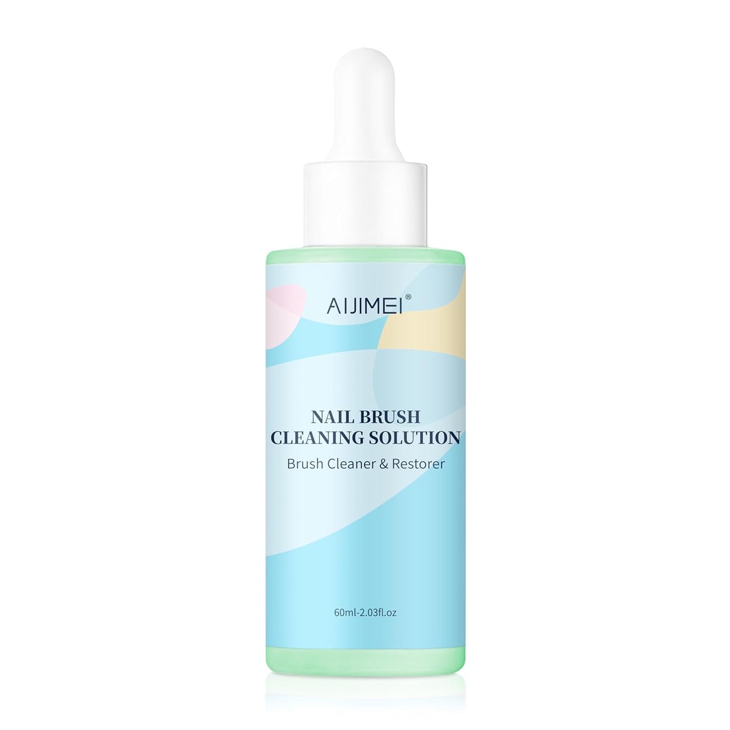 AIJIMEI Acrylic Nail Brush Cleaner Gel, Nail Brush Cleaning Solution Cleaner Restorer for Any Nail Art Brush Rapid Clean Brush Cleaner for Nails (60ml/2fl.oz-Aloe)