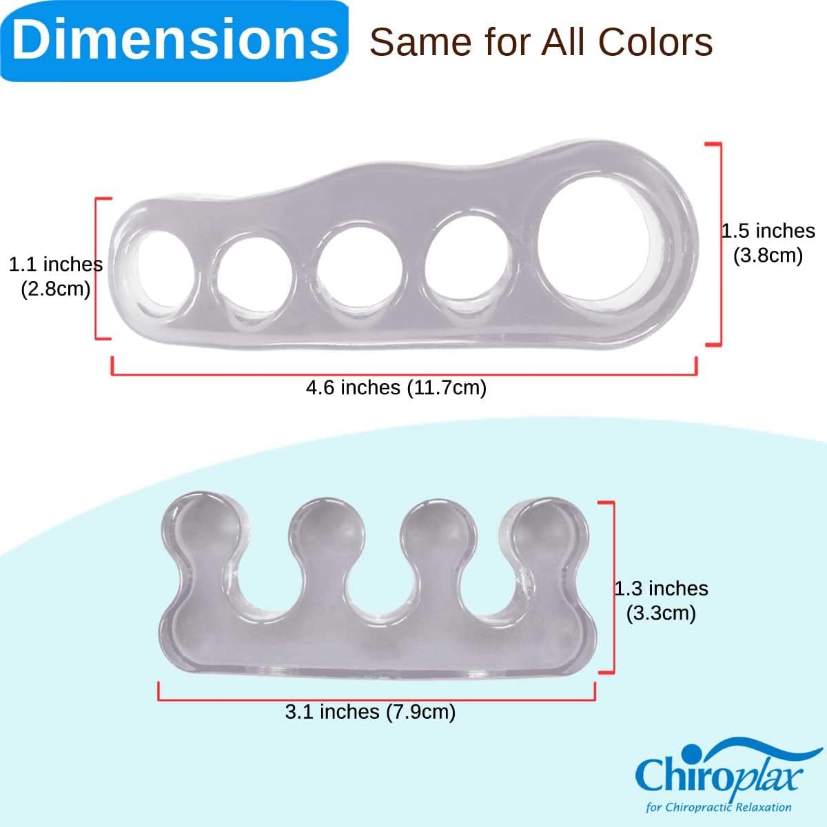 Chiroplax Toe Separators Stretchers Silicone Gel Spreader Spacer for Bunion Bunionette Relief Hammer Overlapping Toe Straightener Corrector (2 Pairs w/Pouch - Lavender)