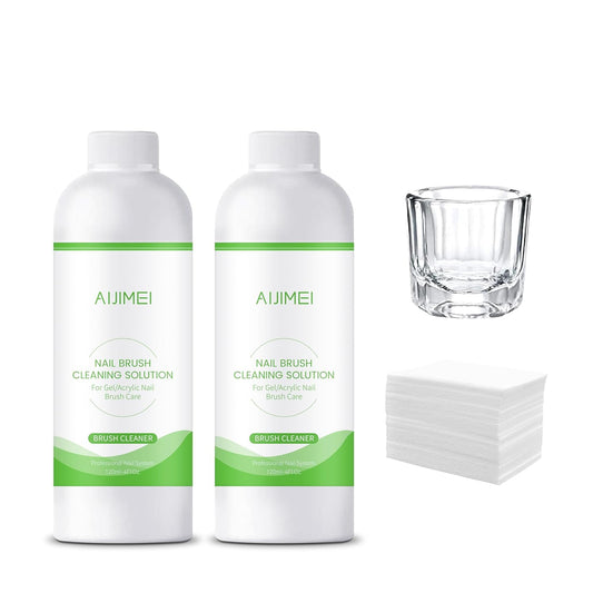 AIJIMEI Nail Brush Cleaner Gel Fast Cleaning Nail Brush Cleaner Easy To Use For Salons And Home Use Acrylic NailBrush Cleaner, 2Pcs 4FL.OZ