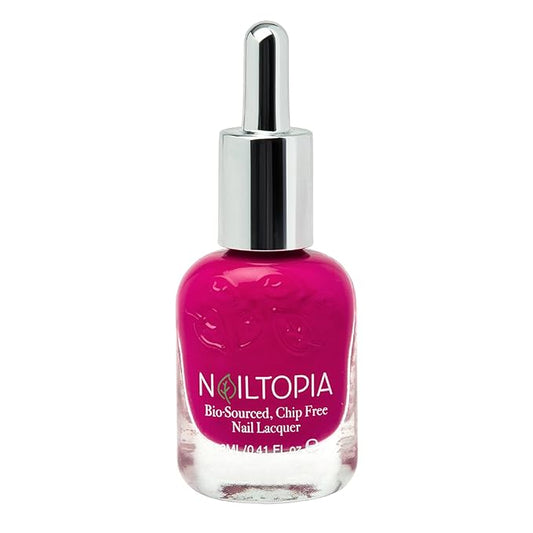 Nailtopia - Plant-Based Chip Free Nail Lacquer - Non Toxic, Bio-Sourced, Long-Lasting, Strengthening Polish - Spill The Juice (Magenta) - 0.41oz