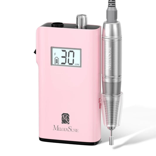 MelodySusie Professional Nail Drill, 30000 RPM Rechargeable Electric E File, SC320H Acrylic Gel Grinder Tools,Portable Nail Drill with 6 Bits Efile for Gel Nails Removing Manicure Pedicure Salon