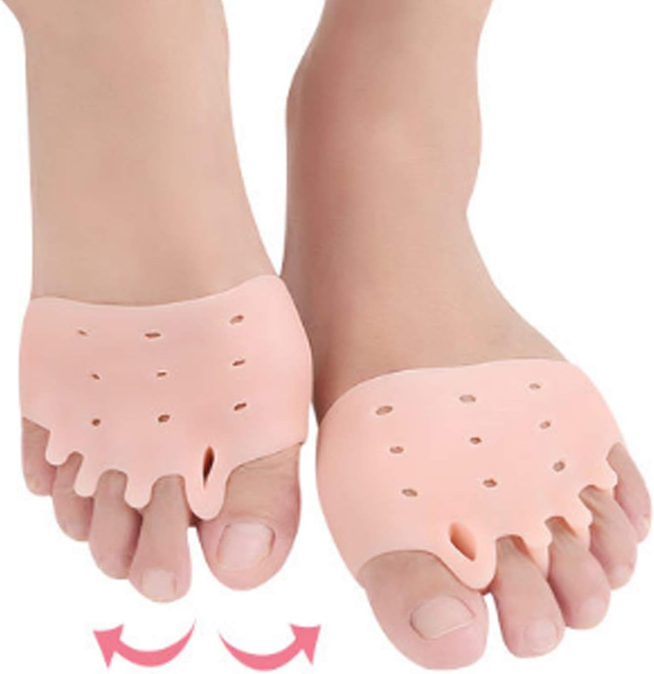 1Pair Toe Separators Ball of Foot Cushion, Metatarsal Pads for Women, Silicone Forefoot Cushions Great for Mortons Neuroma, Blisters, Forefoot Pain, Diabetic Feet, Non-Slip Wear-Resisting