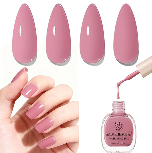 AZUREBEAUTY Nail Polish, Hazy Rose Quick Dry Nail Lacquer Natural Strengthening Treatment Kit DIY Salon at Home Women Gifts 0.34 fl oz