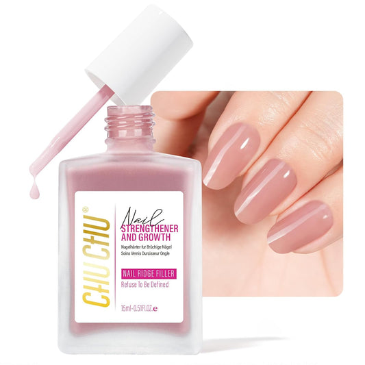 Nail Strengthener for Women: 8 in 1 Natural Nail Hardener Extra Strong and Growth - Dusty Peach Nail Polish Hardener Ridge Filler Concealer for Weak and Damaged Nails 15ml