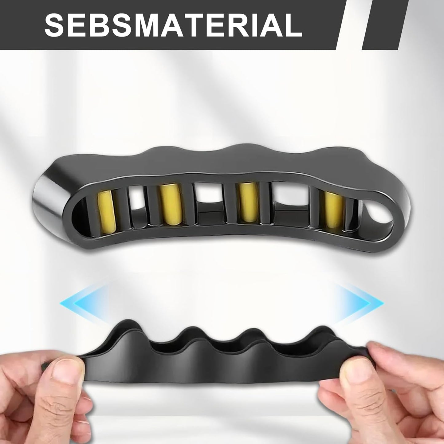 Toe Spacers for Women and Men, Corrector Toe Separators - Gel 4 - Hole Spacers for Overlapping Toes & Foot Alignment (1 Pair, Black)