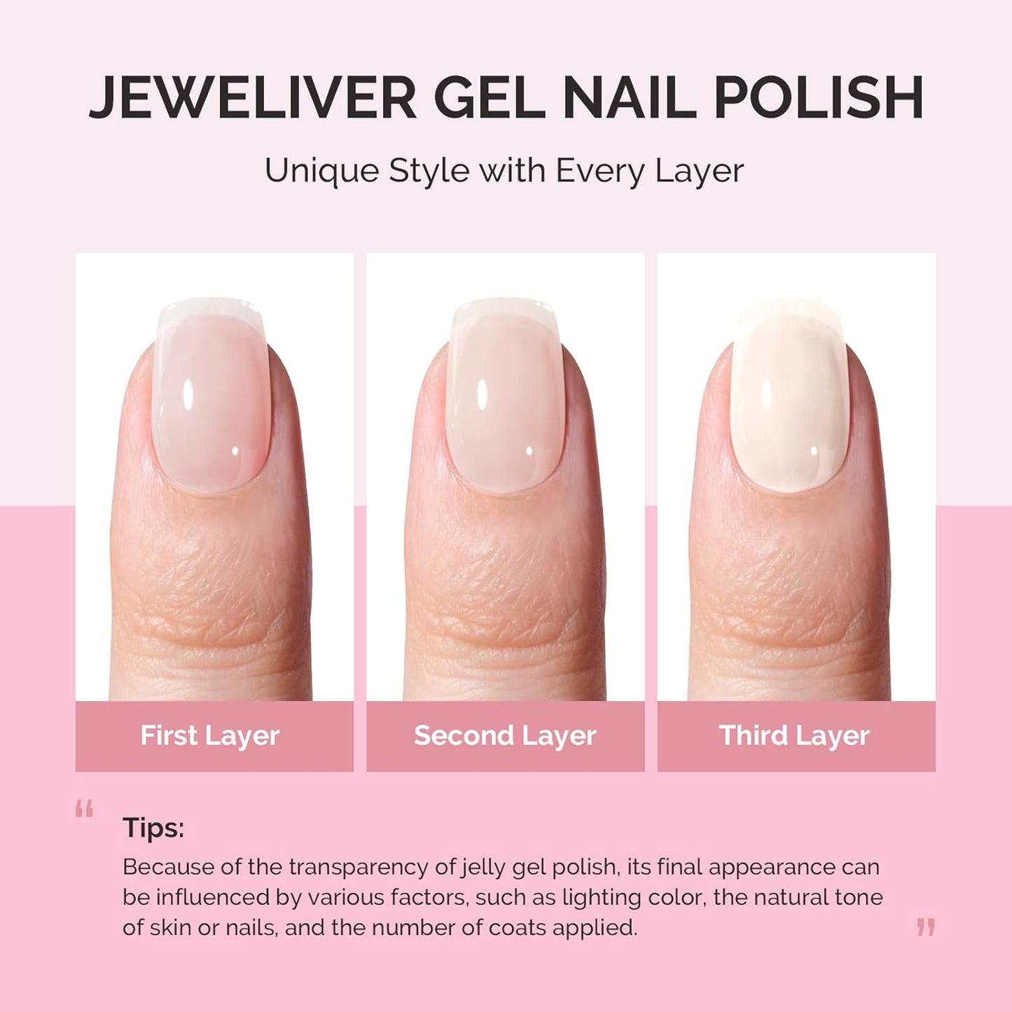 MelodySusie Milky White Gel Nail Polish, 0.5Fl.oz Jeweliver Gel Polish Milky Natural Color Sheer Soak Off UV LED Light Cure Gift for Women Girls Nail Art Manicure DIY at Home JG36