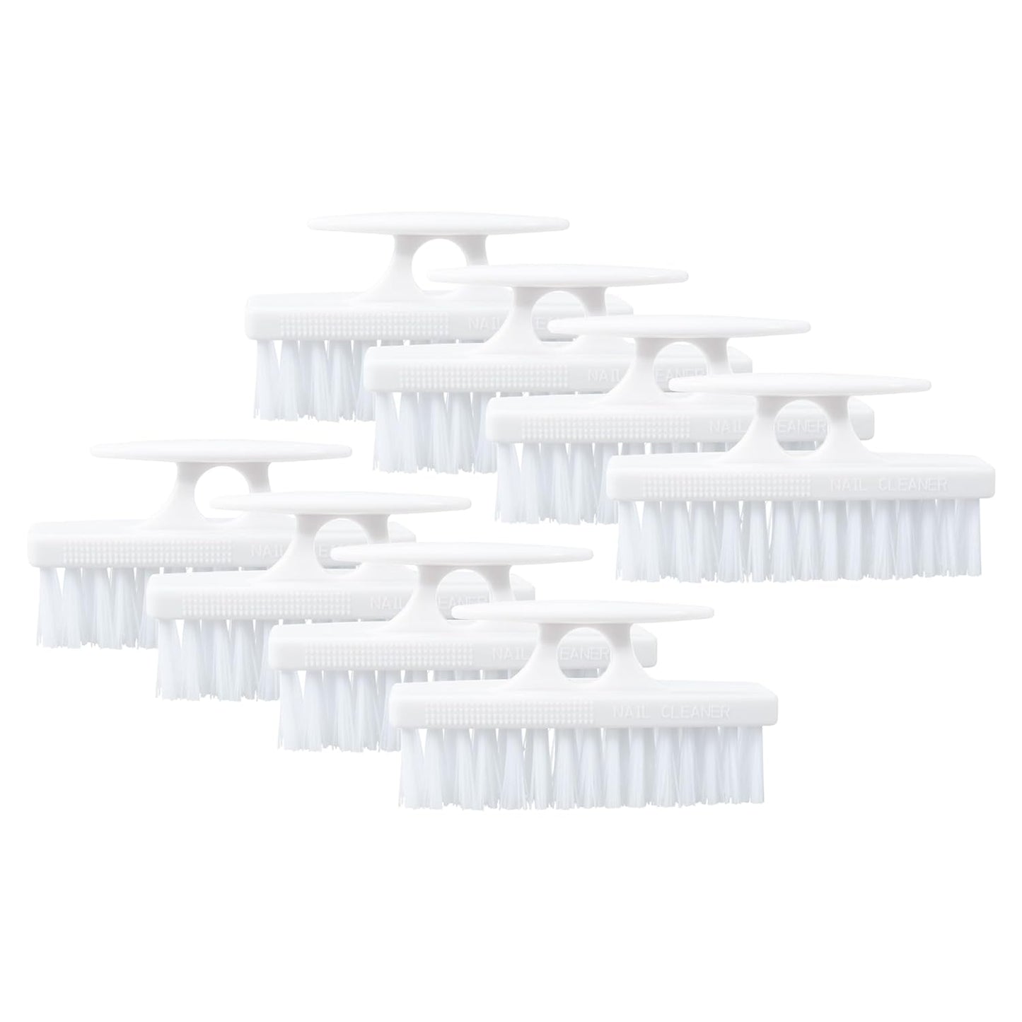 Superio Nail Brush for Cleaning Fingernails, Nail Scrubber Brush, Toe Foot Hands Fingernail Brush Cleaner- Small Scrub Brush- All-Purpose Stiff Cleaning Brush (8, White)