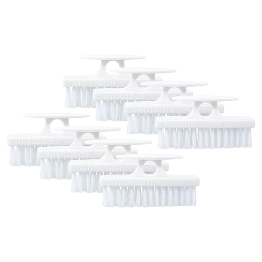 Superio Nail Brush for Cleaning Fingernails, Nail Scrubber Brush, Toe Foot Hands Fingernail Brush Cleaner- Small Scrub Brush- All-Purpose Stiff Cleaning Brush (8, White)