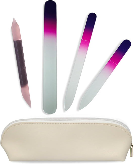 Alban Czech Glass Nail File Parent (Purple & Pink & Pink Manicure, 5, Count, 180/240 Grit)