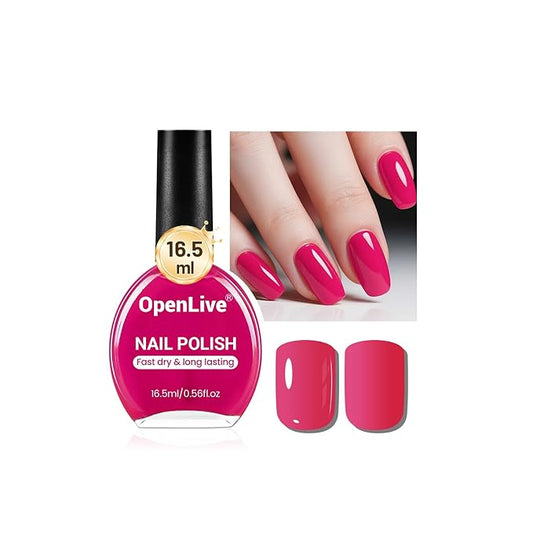 16.5ml Rose Red Nail Polish Large Volume Quick Dry Nail Polish, Long Lasting Shine, Fingernail Toenail Nail Art DIY Home Travel Nail Art Gift