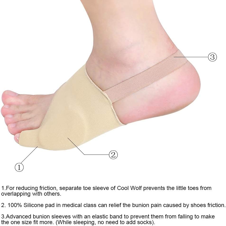 Tailor Bunion Corrector, Bunion Pads for Pinky Relief, Tailors Bunion Splint for Toe Straightener, Little Toe Separator, Overlapping, Soft Silicone Gel Bunions Pad With Anti-Slip (L)
