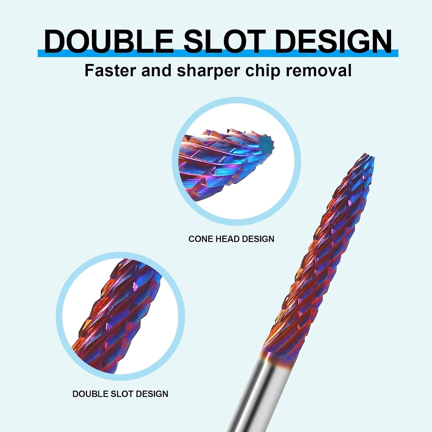 3/32" Under Nail Cleaner Bit Medium Grit Carbide Cuticle Cleaner Bit for Electric Nail Drills – Professional Manicure Tool for Nail Salons and Home Use (M Grit. Purple)