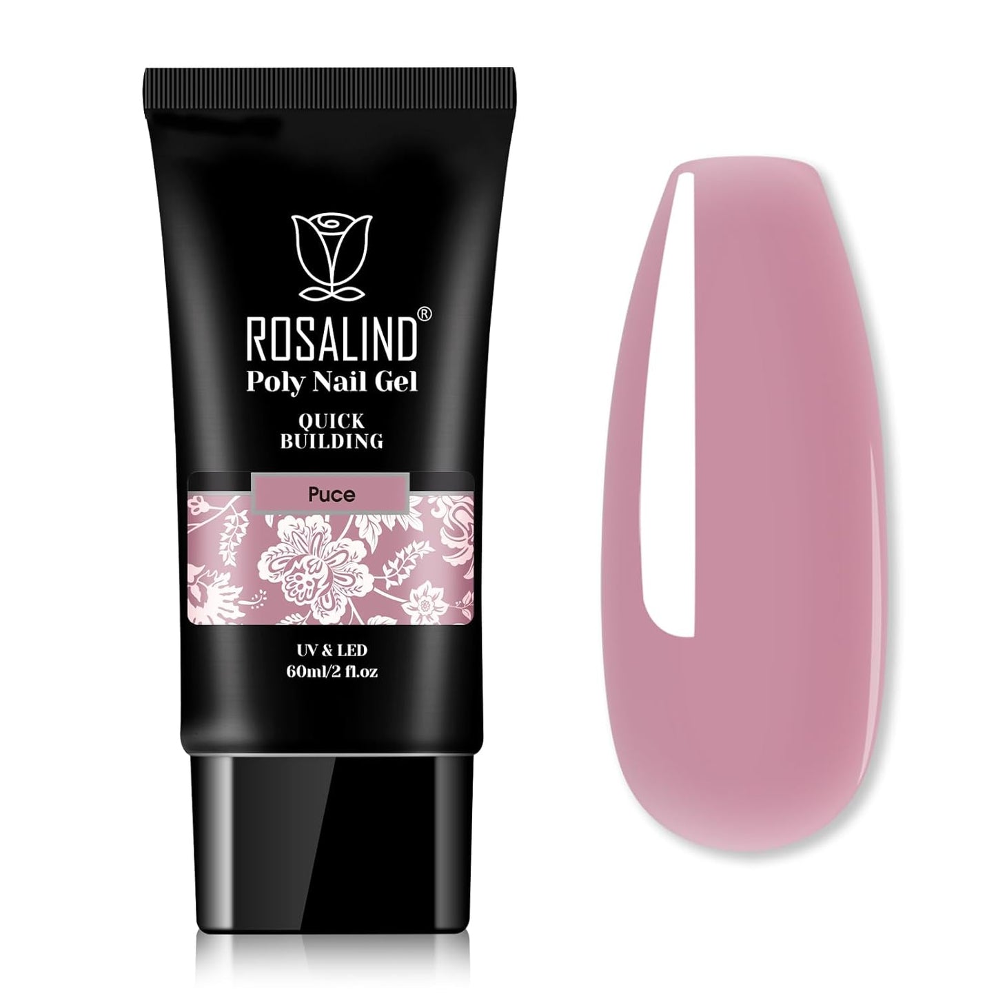ROSALIND Purple Poly Extension Gel, 60ml/2 oz Purple Pink Fall Colors Poly Nail Gel Building Enhancement for Nail Thickening Decoration, Easy to DIY Use at Home Need UV Lamp