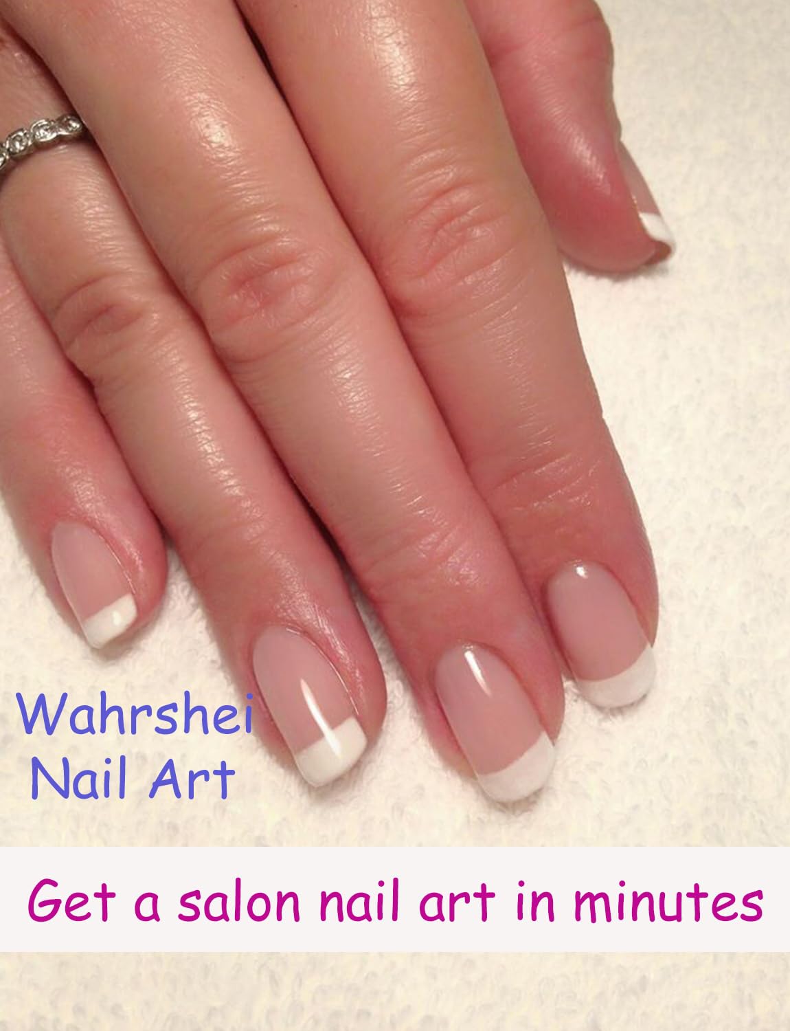 Gel Nail Strips No UV, Classic French, UV Free, Long Lasting Gel Stickers - Contains 22 Wraps, 1 Prep Pad, 1 File
