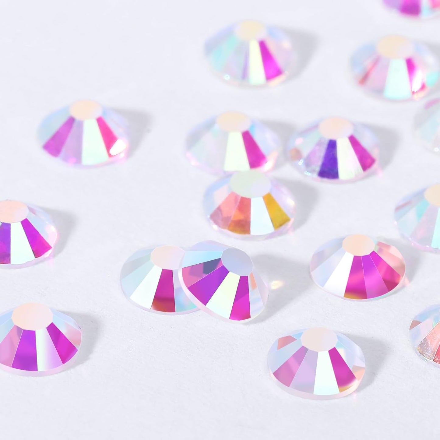 Novani Rhinestones 1440pcs SS10 Glass Rhinestones Crystal Flatback Gemstones for Crafts Nails Makeup Bags and Shoes Decoration（SS10, Transparent AB）