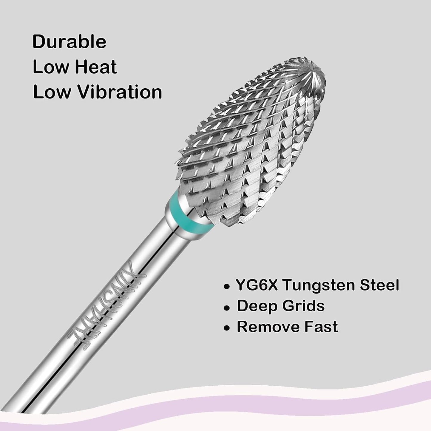 Nail Drill Bits 3/32" Carbide Professional Safety Tungsten Nail File Cone Drill Bit for Acrylic Nail Gel Cuticle cleaner Manicure Pedicure Nail Polishing, Beginner Salon, Coarse