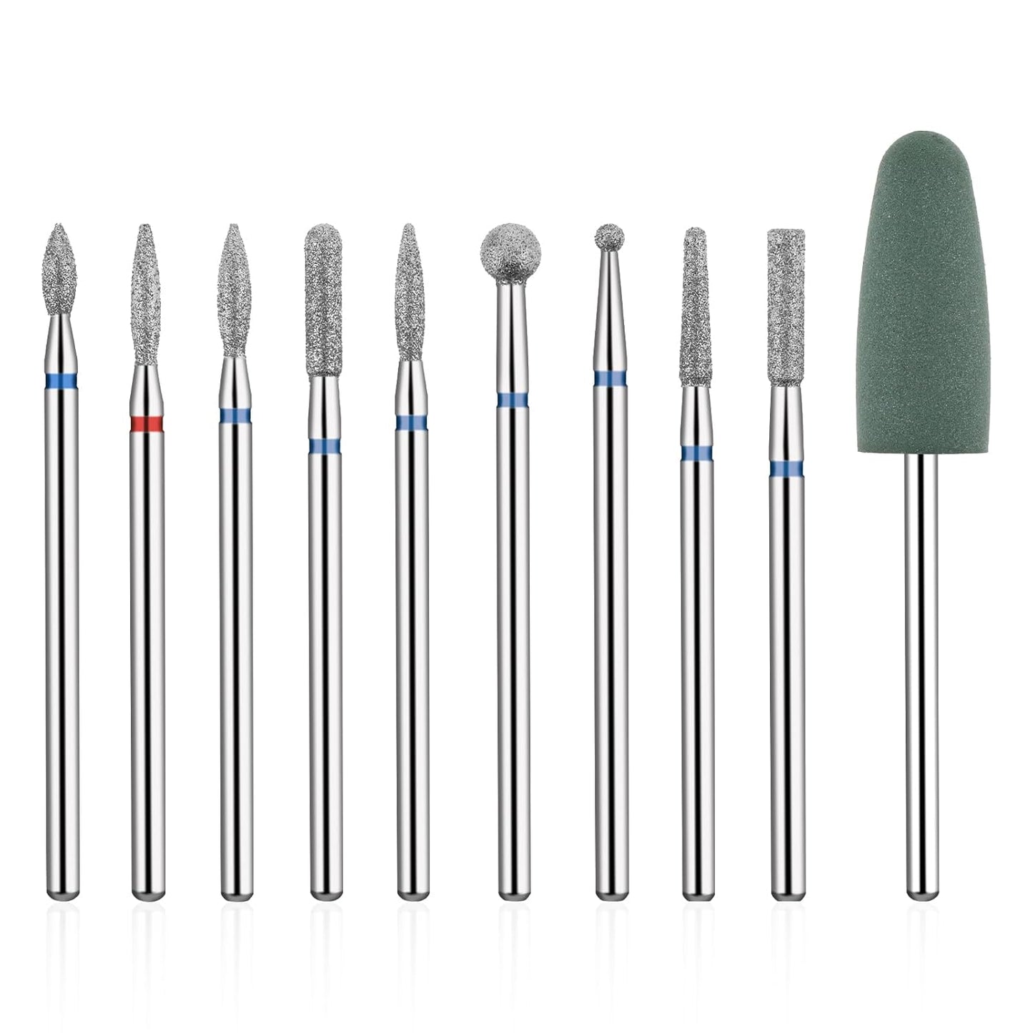 10 PCS Nail Drill Bits Set for Manicure, Professional Russian Manicure Nail Diamond Bits, Cuticle Remover Nail Products for Manicure Pedicure for Home and Nail Salon