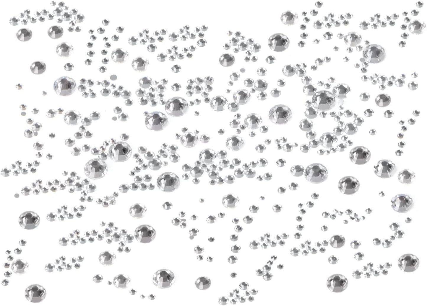 Bymitel 5000 Pieces 6 Mixed Sizes Glue Fix on Glass Rhinestones Round Crystal Gems Flatback for DIY Jewelry Making with one Picking Pen(6-Sizes 5000PCS, Clear Crystal)
