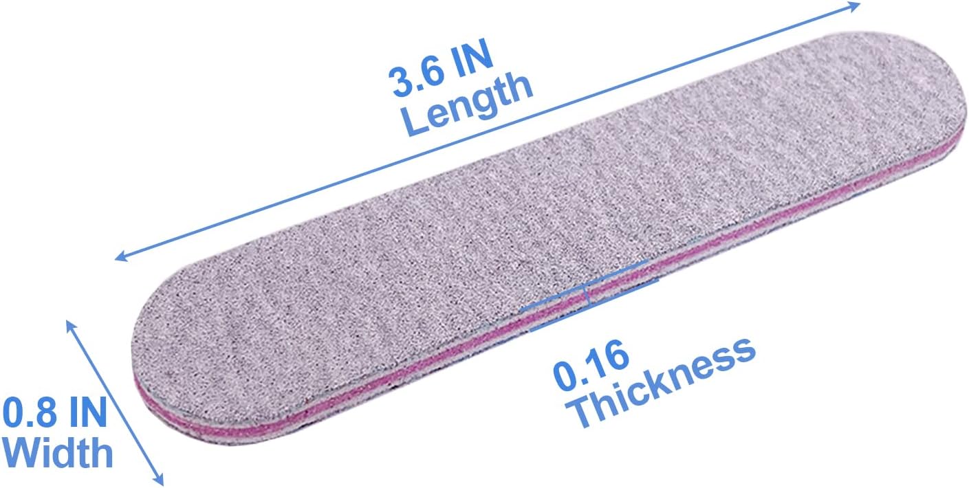 Nail Files (50 Pack), 3.6 Inches Emery Board Nail Files for Acrylic and Natural Nails, 100/180 Grit Small Double Sided Fingernail Filer Bulk Mini Professional Finger Nail Filer Manicure Set Gray