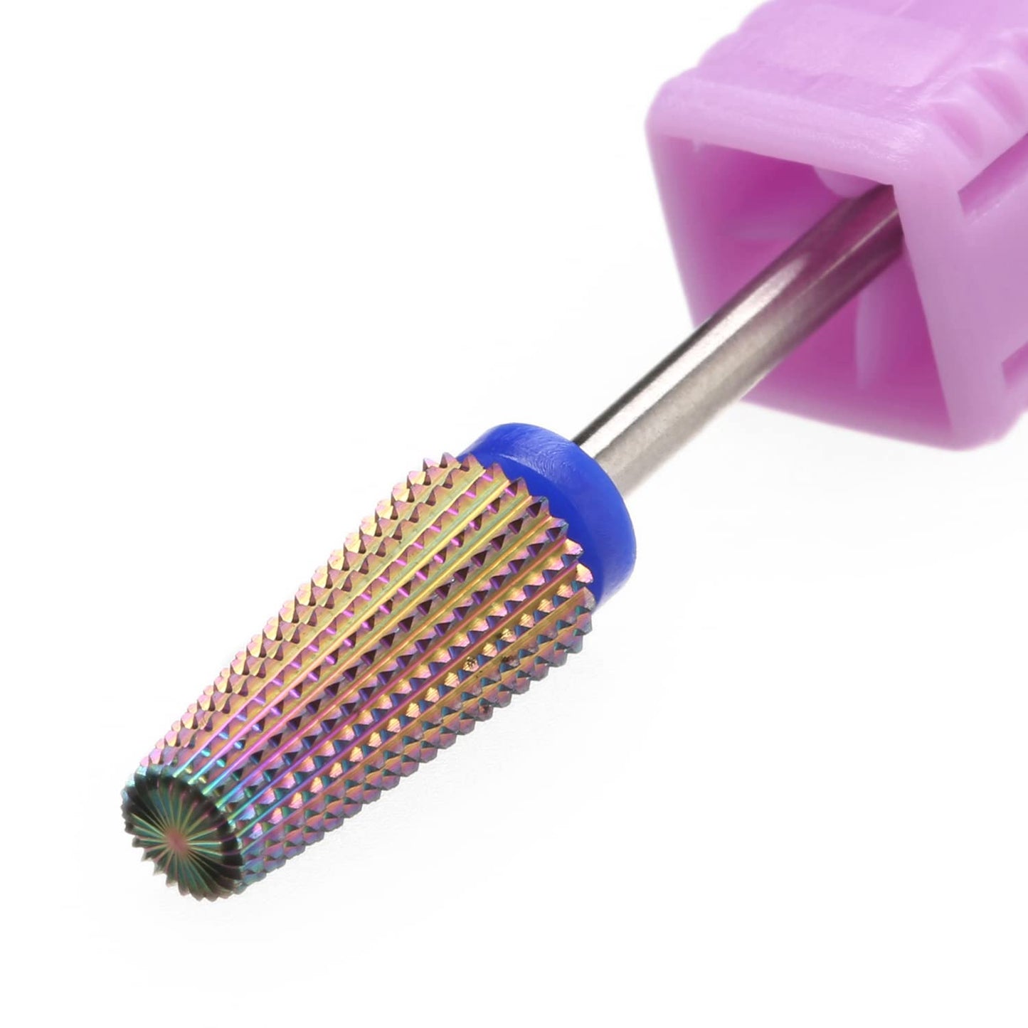5 in 1 Nail Drill Bits,Rainow Two Way Rotate use for Left and Right Handed, Fast Remove Acrylic or Hard Gel - 3/32" Shank Manicure, Nail Art Tool (M, Rainbow)