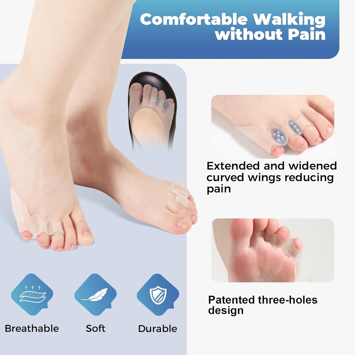 Tailor's Bunion Corrector and Pinky Toe Spacers Kit for Curled Toes and Pain Relief - Tailor Separators, Pinky Toe Protectors, and Morton's Neuroma Relief (1 Pair)