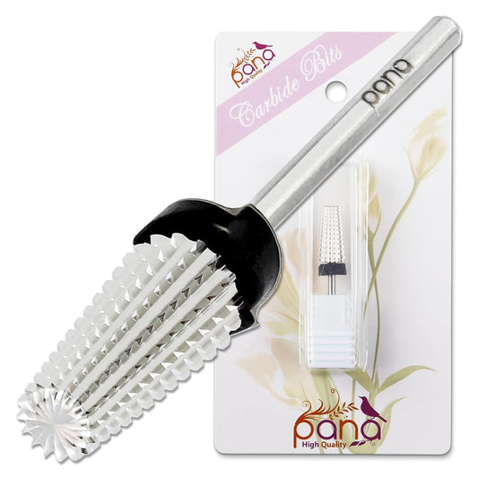 PANA Nail Carbide 5 in 1 Bit - Two Way Rotate use for Both Left and Right Handed - Fast remove Acrylic or Hard Gel - 3/32" Shank - Manicure, Nail Art, Drill Machine (Extra Coarse - XC, Silver)