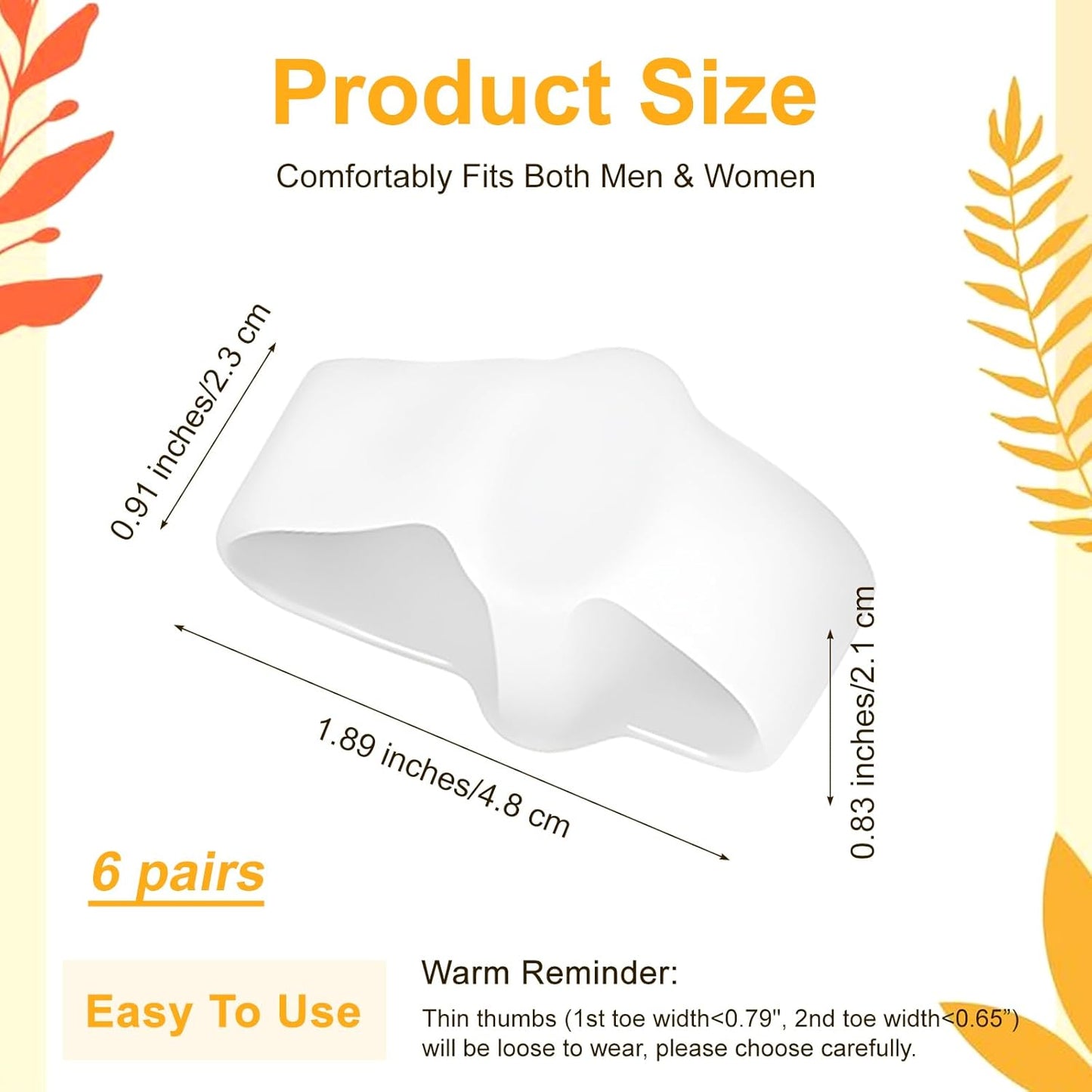 12 Pack Bunion Toe Separators Corrector for Big Overlapping Toes, Gel Toe Spacers for Women & Men Bunion Corrector with 2 Loops Silicone Toes Separators for Bunions Feet, Clear