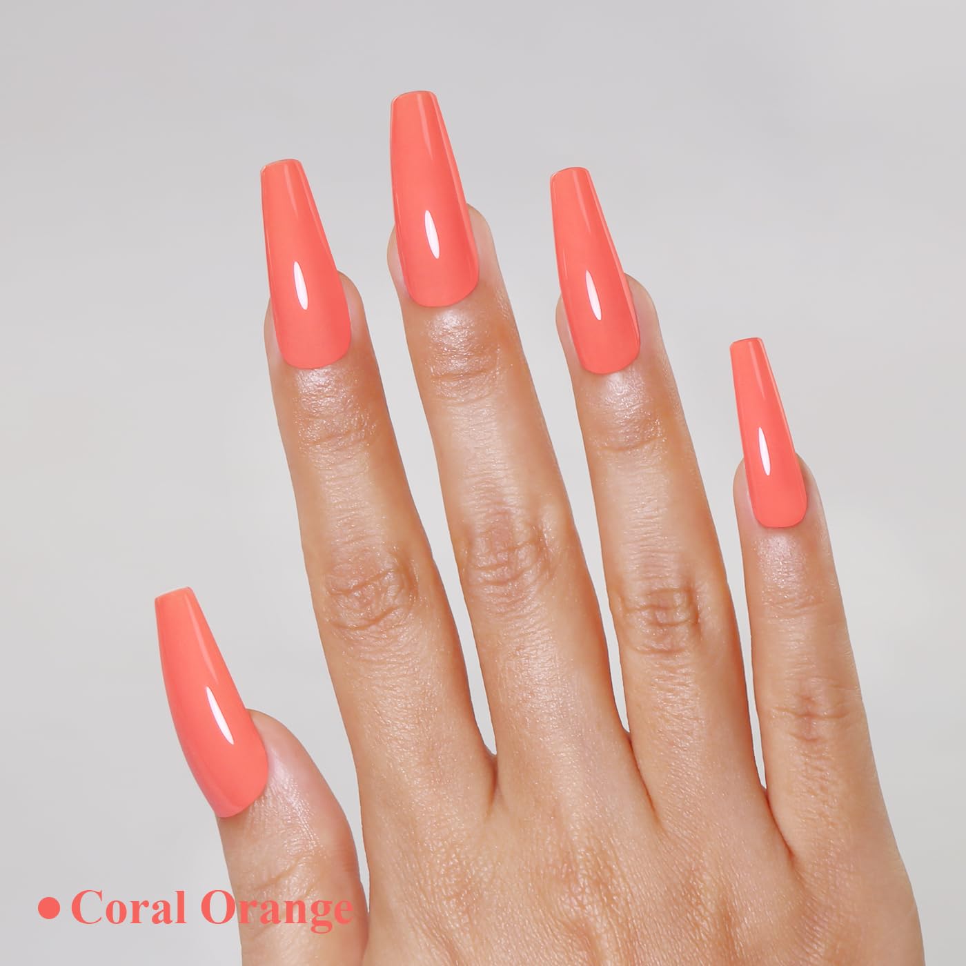 Imtiti Coral Gel Nail Polish, Coral Orange Peach Gel Polish High Gloss Soak Off UV LED Nail Gel Polish Spring Summer Art Manicure Salon DIY Design 10ML