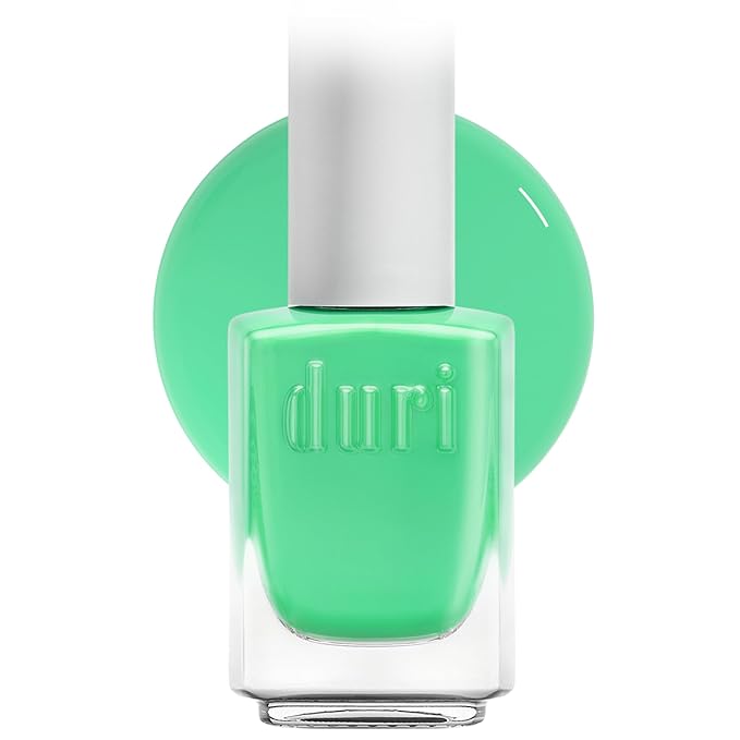 duri Nail Polish, 102S Summer Rain, Pastel Mint Shade, Semi Matte Finish, Full Coverage, Quick Drying, 0.45 Fl Oz