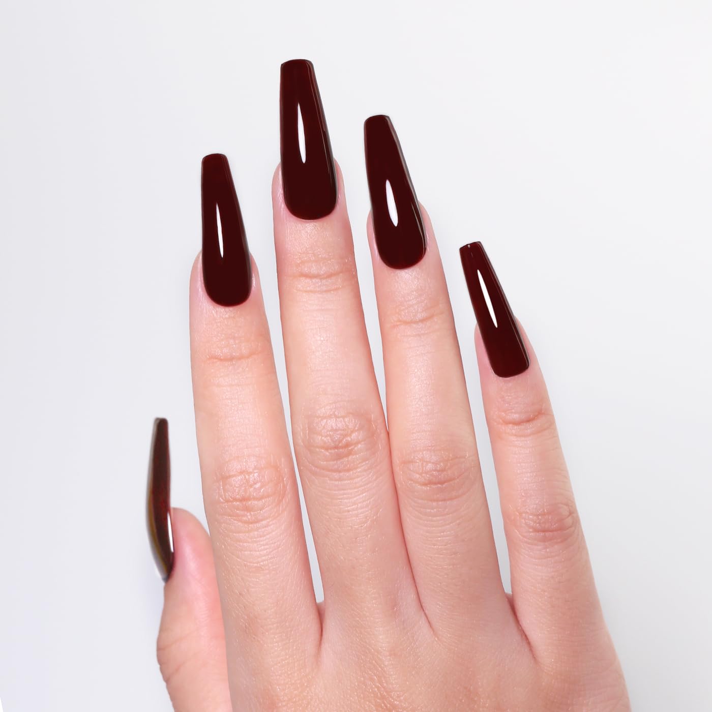 Imtiti Red Gel Nail Polish, Dark Red Gel Polish Autumn Winter Soak Off UV LED High Gloss Art Manicure Salon DIY Design 10ML