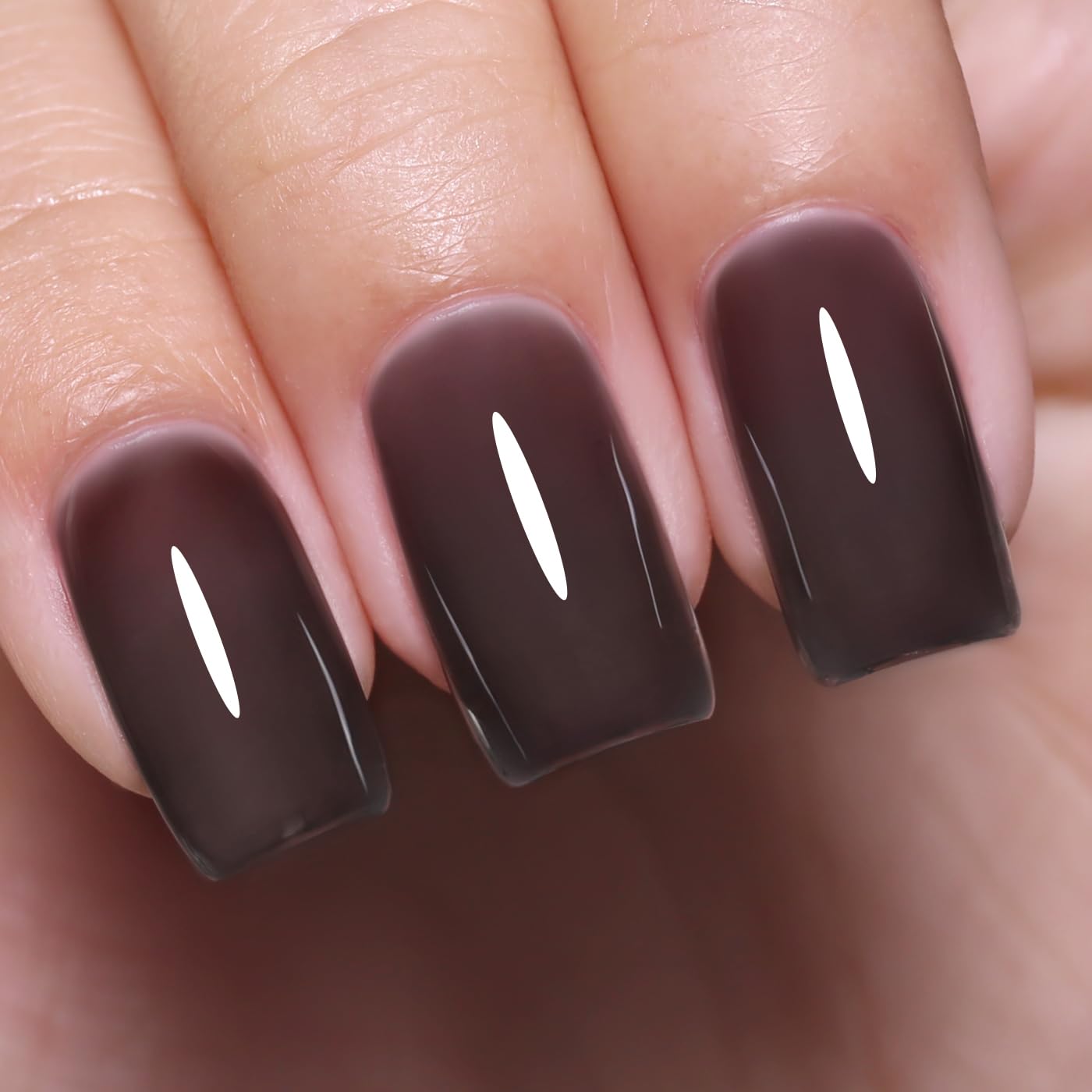 Imtiti Jelly Gel Nail Polish, Black Sheer Jelly Nail Gel Polish Soak Off UV LED Spring Summer Translucent Art Manicure Salon DIY Design 10ML