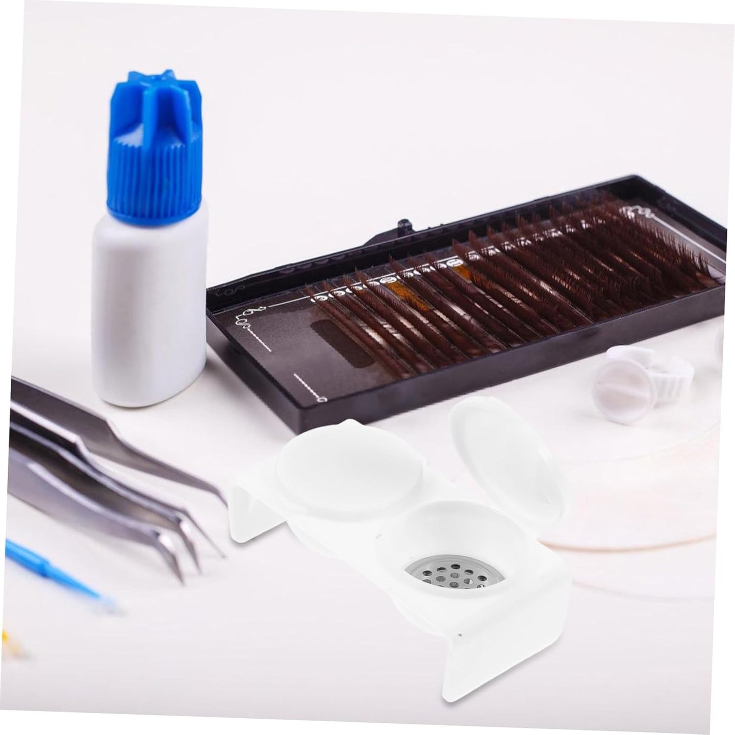 Double Nail Supply Cup Nail Brush Cleaning Bowl Soaking Bowl Dappen Dish Lid Monomer Dish