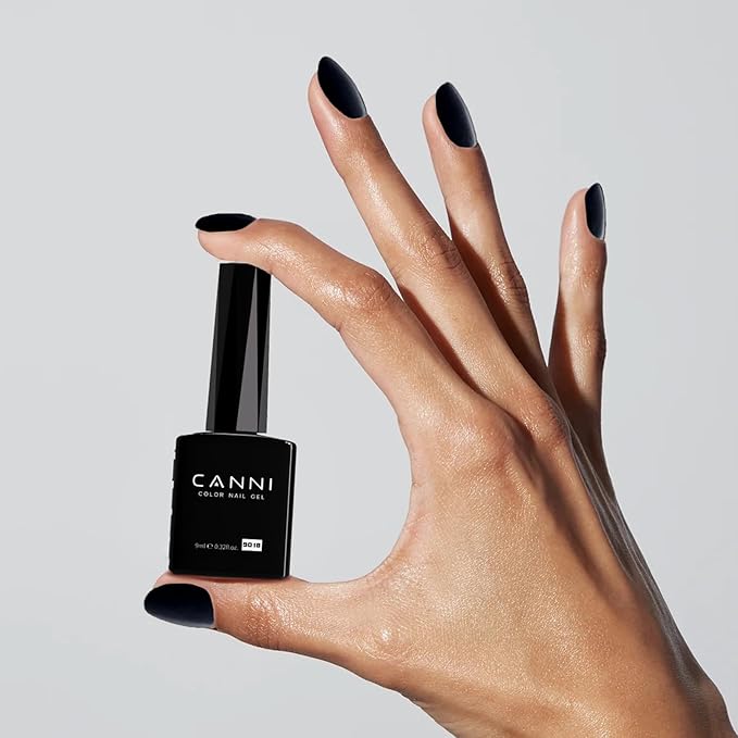 CANNI 2Pcs Hema-Free Black Gel Nail Polish Set- 2Pcs Black Colors Gel Polish Kit, Soak Off LED Nail Gel Manicure Kit DIY at Home Salon Gifts for Women Girls