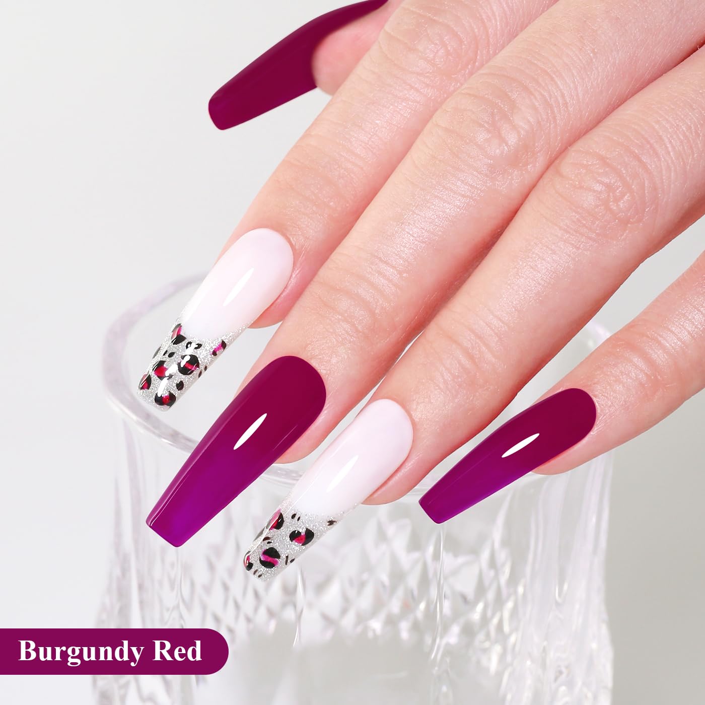 Imtiti Burgundy Gel Nail Polish, Burgundy Red Gel Polish Autumn Winter Soak Off UV LED High Gloss Art Manicure Salon DIY Design 10ML