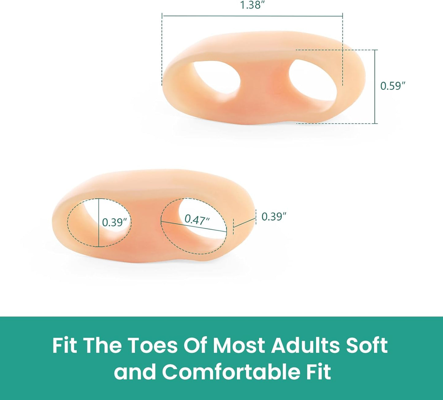 Welnove Tailor's Bunion Corrector Pads - 8 Pack Pinky Toe Protector for Overlapping Toe, Bunion Cushion with Separator for Women Men, Gel Shield for Foot Pain Relief, Beige(Sport Spacers)