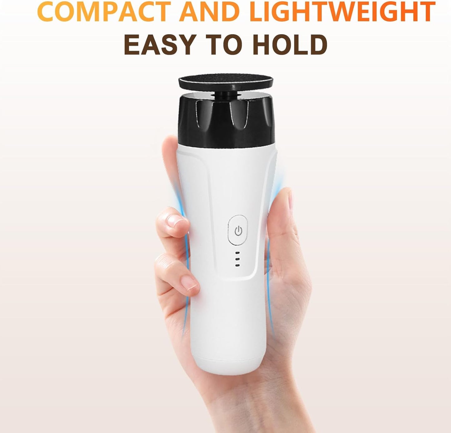 Electric Foot Callus Remover Rechargeable, High Speed Foot Sander, Powerful Portable Electric Foot File Pedicure Tools for Women Men Dead, Hard Cracked Dry Skin (White)