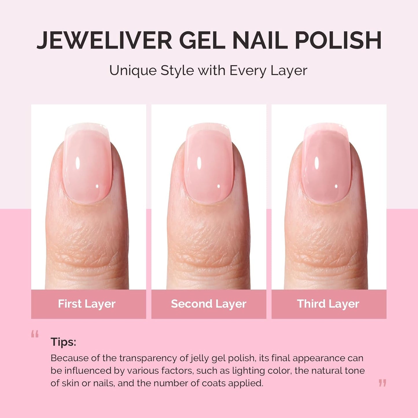 MelodySusie Jeweliver Gel Nail Polish, 0.5Fl.oz Pink Gel Polish Cream Color Soak Off UV LED Light Cure Gift for Women Manicure Nail Art DIY at Home B6615