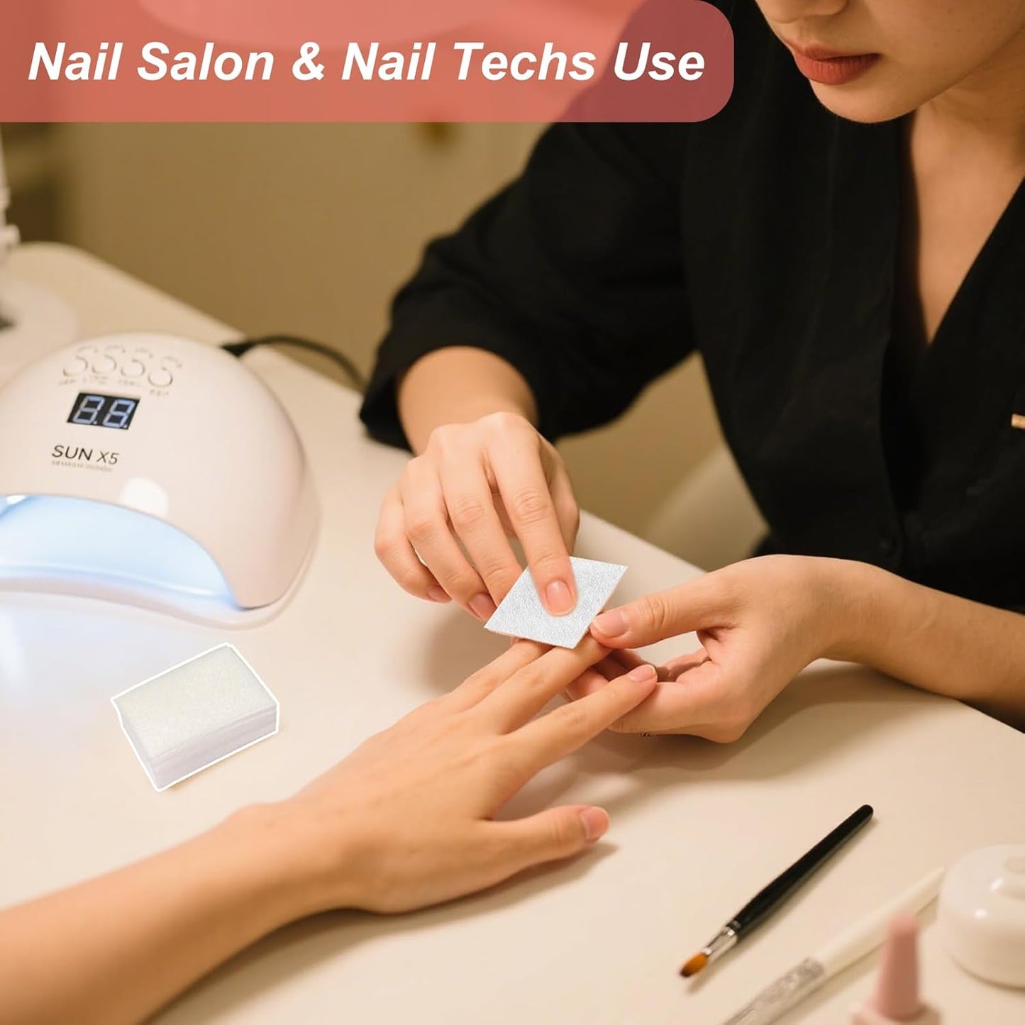 270 Pcs Lint Free Nail Wipes – Professional No Lint Nail Pads for Gel Nail Polish Removal, Acrylic, Dip Powder & At-Home Manicures – Essential Nail Prep Wipes for Flawless Nails